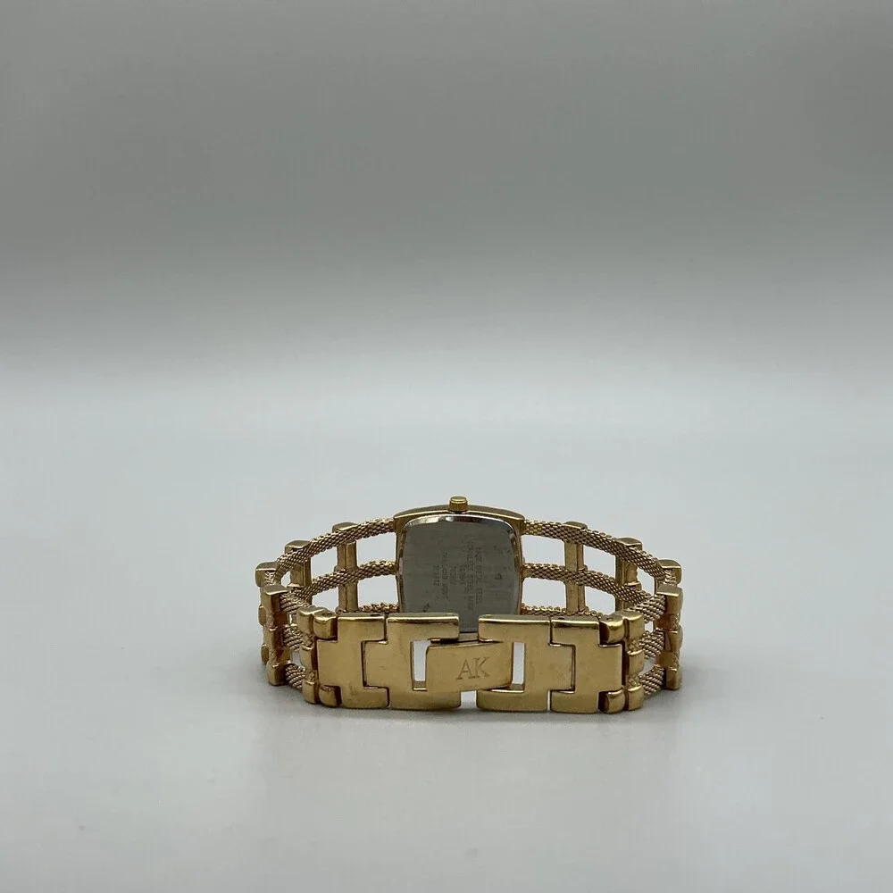 Anne Klein Diamond Womens Watch 21mm Champagne Dial Gold Tone New Battery 6.75